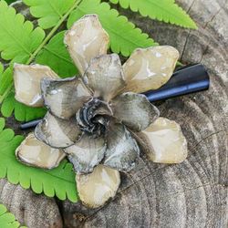 'Resin-Coated Natural Gardenia Flower Hair Clip from Thailand'