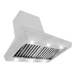 Wall-Mounted Range Hood, Ducted, 1200 CFM, Stainless Steel Finish, Outdoor Rated | Proline PLJW 109WC / 48 inches wide / 304 Stainless Steel (Outdoor)