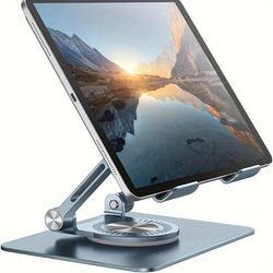 TEMU The Tablet Stand Can Rotate 360 Degrees, The Is Made Of Aluminum, Suitable For Ipad Tablets, Smartphones, And Kindles. It Is A Universal Tablet Stand Available In , And Silvery.