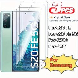 TEMU 3pcs Screen Protector Glass For For Galaxy S20 Fe 5g G781 Tempered Glass Film