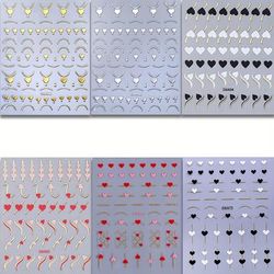 TEMU 6 Valentine's Day Line Love Nail Art Stickers Swa04+05+75+76
