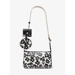 Michael Kors Jet Set Small Sequined Floral Print Crossbody Bag with Case for Apple Airpods Pro® Black One Size