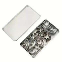 TEMU 30pcs Stainless Steel Cookie Cutter Set - Star & Shapes, Mini Mousse Rings For And Pastries, Non-electric Baking Tools