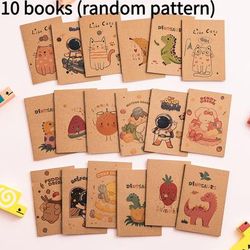TEMU 10pcs Mini Notebooks With Vibrant Cartoon Covers - Portable Pocket Diaries For School, Office, & Gifts - Assorted Cute Designs, Cute Notebook