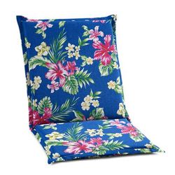 BH Outdoor Performance Flanged Hinged Cushion by BrylaneHome in Cobalt Tropicana Patio Chair Outdoor Seat Pad