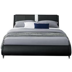 Carlton Platform Bed, Queen, White by Camden Isle in Black (Size QUEEN)