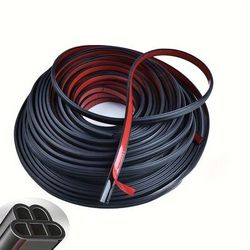 TEMU 1pc Double-layer Thick Car Door Seal Strip - Noise Reduction & Waterproof Weather Stripping With 5-hole Design For Soundproofing And Shock Absorption, Applicable, Synthetic Rubber, Front