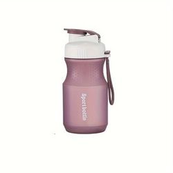 TEMU 1pc Durable Pp Sports Water Bottle - Leakproof, & Easy To Clean, Camping, Office, Travel - Dual-use, Anti-wear, Drop-proof Portable Cup In Pink, White, & Blue With Strap