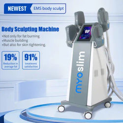 EMS Body Sculpting Machine Muscle Shaping 6500W 200hz EMS Radio Frequency RF Muscle Stimulator Device 4 Handle Myoslim