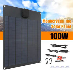 100W Solar Panel 5V Dual USB Polycrystalline Solar Cell 12V Battery Charger for Phone Outdoor Camping Mobile Power Supplies