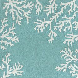 Coral Border Indoor/Outdoor Rug - Navy, 7'6" x 9'6" - Frontgate