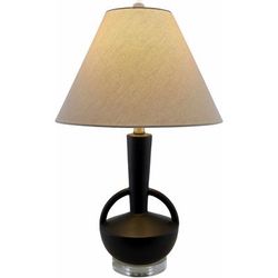 Witmarsum 25"H x 15"W x 15"D Modern Black/Clear/Peach/Metallic Gold/Translucent Table Lamp - Boutique Rugs