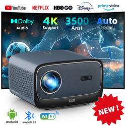 FANGOR 3500ANSI 4K Projector Android 3+128G Wifi Projector Free Netflix HDR Video Home Theater Beamer Outdoor Smart TV With MEMC