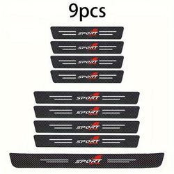 TEMU 9pcs Universal Fit Resin Car Door Sill Protectors - Self-adhesive Scratch-resistant Welcome Mats For All Vehicles