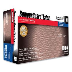 SemperGuard INDPS103 Latex Gloves, Cream, Medium, 100/Box, 10 Boxes/Carton - Case of 1000 SEZINDPS103
