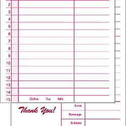 National Check G3632 GuestCheck 1 Part Food Service Pad - Case of 2500 290016