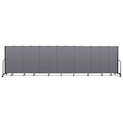 Screenflex Portable Room Divider, 24 ft 1" x 0.75" x 6 ft, Vinyl/Fiberglass/Steel, Gray (SCXCFSL6013DG)