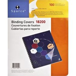 Sparco 18200 Presentation Cover with Round Corners, Clear, Pack of 100 - 1 Pack of 100