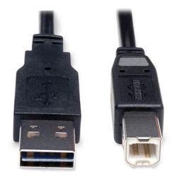 Tripp Lite UR022006 Universal Reversible USB 2.0 Cable, Reversible A to B (M/M), 6 ft., Black TRPUR022006