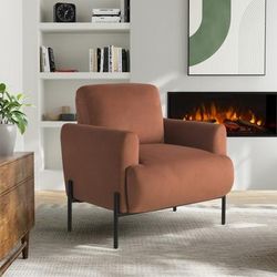 Lifestyle Solutions Kansas Polyester Accent Guest Chair, Rust