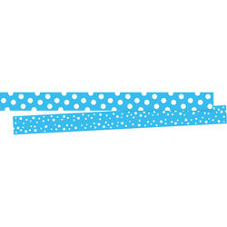 Barker Creek Double-Sided Borders, 3" X 35", Dot To Dot Pool Blue, Set Of 24 Borders