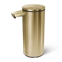 Simplehuman Touch-Free Rechargeable Sensor Liquid Soap And Hand Sanitizer Dispenser, 14 Oz, Brass