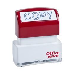 Office Depot Brand Pre-Inked Message Stamp, "copy", Blue