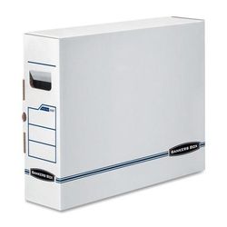 Bankers Box X-Ray Storage Boxes, 15 3/4" X 5 1/4" X 19 3/4", White/blue, Case Of 6