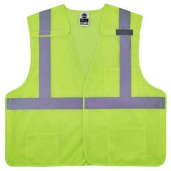 Ergodyne Glowear Safety Vest, Breakaway Hi-Vis 8217Ba, Class 2, Small/medium, Lime