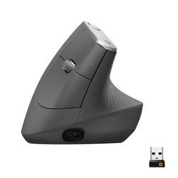 Logitech Mx Vertical Advanced Ergonomic Wireless Mouse, Control And Move Content Between 3 Windows And Apple Computers (Bluetooth Or Usb), Rechargeable, Graphite