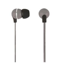 Ativa Plastic Earbud Headphones With Flat Cable, Gray