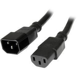 Startech.com 10 Ft (3M) Heavy Duty Extension Cord, Iec C14 To Iec C13 Black Extension Cord, 15A 125V, 14Awg, Heavy Gauge Power Cable