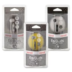 Maxell In-Ear Earbuds With Microphone And Remote - Stereo - Mini-Phone (3.5Mm) - Wired - 16 Ohm - 20 Hz - 20 Khz - Earbud - Binaural - Open