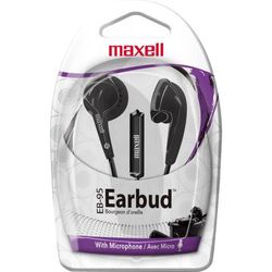 Maxell Eb-95 Earbuds With Microphone, Black