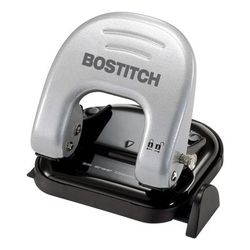 Bostitch Ez Squeeze Two-Hole Punch, 20 Sheet Capacity, Black/gray