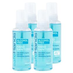 Safehands Alcohol-Free Hand Sanitizer, Clean Linen Scent, 18 Oz, Pack Of 4 Bottles
