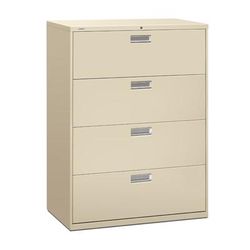 Hon Brigade 600 42"w X 19-1/4"d Lateral 4-Drawer File Cabinet, Putty
