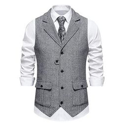 Classico Retrò Vintage Anni 1920 Gilet Il grande Gatsby Costume Per uomo Carnevale Mascherata Matrimonio Feste Ospite di nozze Adulti Gilet Primavera Autunno