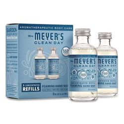 Mrs. Meyer's Clean Day Concentrated Foaming Hand Soap Dispenser Refill, Rain Water, 2 oz Bottle, 2/Pack (MTH355609)