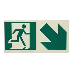 LumAware PVC-6"X6"RM-W/ARROW Photoluminescent Modular Running Man Sign with Arrow, 6" x 6" PVC-RM
