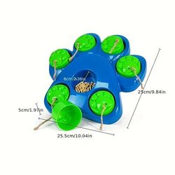 TEMU Interactive Rabbit Puzzle Toy - Slow Feeder & , Engineering Plastic, Blue With 4 Green Suction Cups & Rope Handles For Small Pets, Rabbit Feeding Tool| Toy| Material, Rabbit Accessories