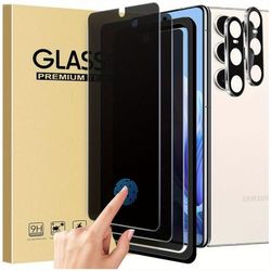 TEMU 3 + 2pcs Privacy Screen Protector And Camera Lens Protection, For Galaxys25 S24 S23 S22 S21 5g Anti-spy 9h Hardness Support Tempered Glass Screen Protector, For S24