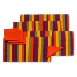 'Casaca Fiesta' (set for 4) - Modern Cotton Placemats and Napkins
