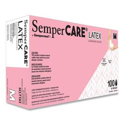 SemperCare(R) Latex Examination Gloves, Cream, Medium, 100/Box (SEZSCLT103BX)