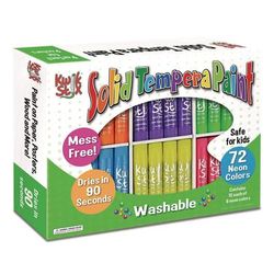 TPG Creations Kwik Stick Tempera Paint, 3.5", Assorted Neon Colors, 72/Pack, 3 Packs/Carton (TPG62603)
