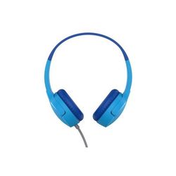 Belkin Soundform Mini Wired On-Ear Headphones For Kids - Stereo - Mini-Phone (3.5Mm) - Wired - On-Ear, Over-The-Head - Binaural - Ear-Cup - Blue