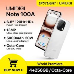 UMIDIGI Note 100A Smartphone Android 14 Octa-Core 6.8" 120Hz HD+ 13MP Camera 4+4GB 256GB 20W 5000mAh Battery Dual SIM Cellphone