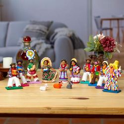 '13-Piece Sculpture Set of Mexican Guelaguetza Festival'