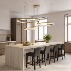Charlotte | Modern Chandelier | Black / 4 Rings / Warm White (3000k) | MOD LIGHTING