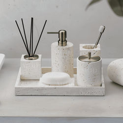 Alabaster Travertine Stone Bath Set | Default Title | MOD LIGHTING